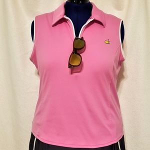 Masters pink sleeveless polo shirt